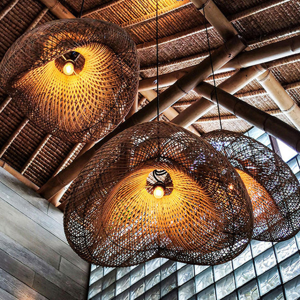 Ritta Rustic Ritta Rattan Pendant Light, Living Room