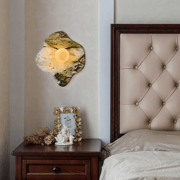 Avi Green Marble Organic Wall Lamp
