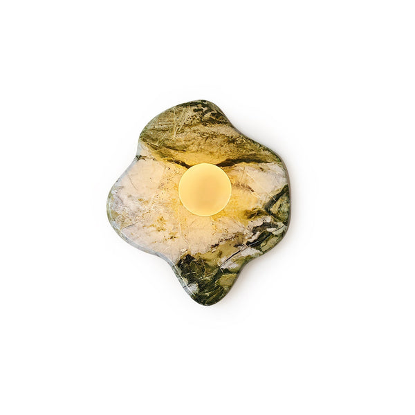 Avi Green Marble Organic Wall Lamp