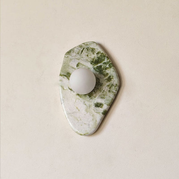 Avi Green Marble Organic Wall Lamp