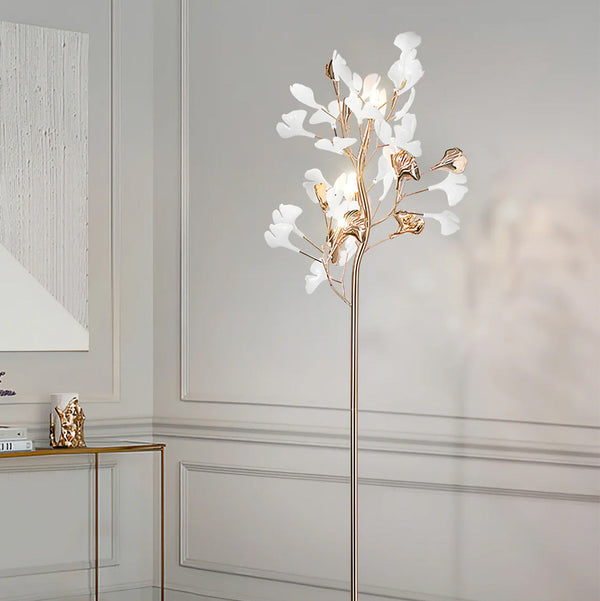 Olivia Gingko Ceramics Floor Lamp