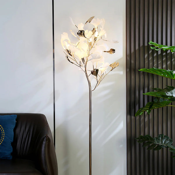 Olivia Gingko Ceramics Floor Lamp
