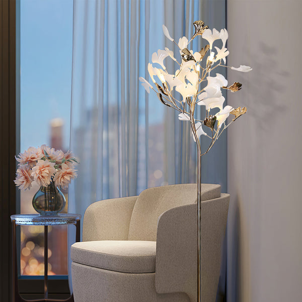 Olivia Gingko Ceramics Floor Lamp