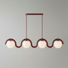 Aria Linear Chandelier Red&Silver