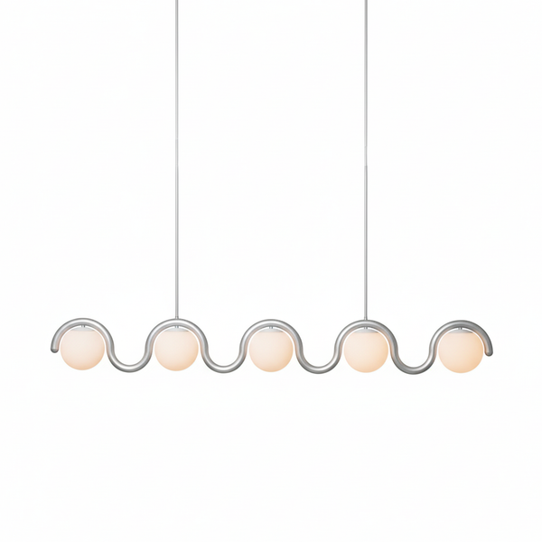 Aria Linear Chandelier Red&Silver