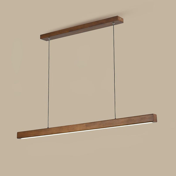 Muto Designer Linear Rod Shaped Pendant Light, Wood