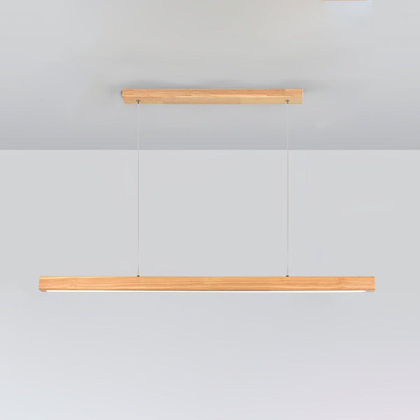 Muto Designer Linear Rod Shaped Pendant Light, Wood