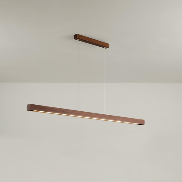 Muto Designer Linear Rod Shaped Pendant Light, Wood