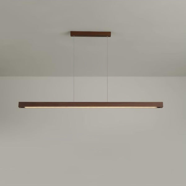 Muto Designer Linear Rod Shaped Pendant Light, Wood