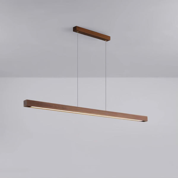 Muto Designer Linear Rod Shaped Pendant Light, Wood