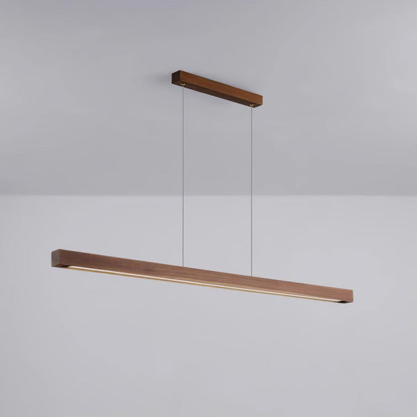 Muto Designer Linear Rod Shaped Pendant Light, Wood