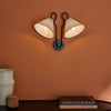 Silva Double White Cone Shades Wall Lamp Fabric