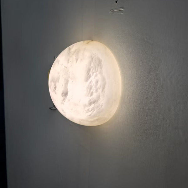 Kristy Minimalist Round Alabaster Wall Lamp