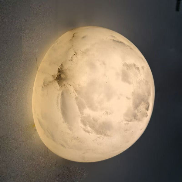 Kristy Minimalist Round Alabaster Wall Lamp
