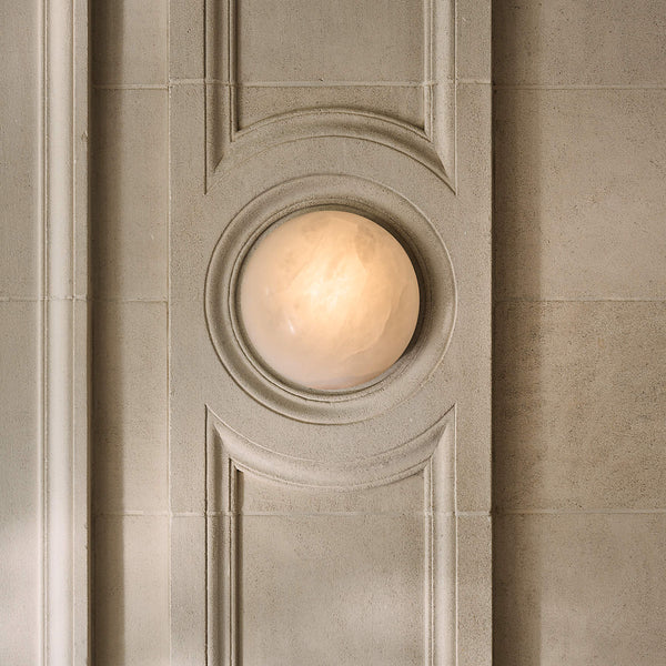 Kristy Minimalist Round Alabaster Wall Lamp