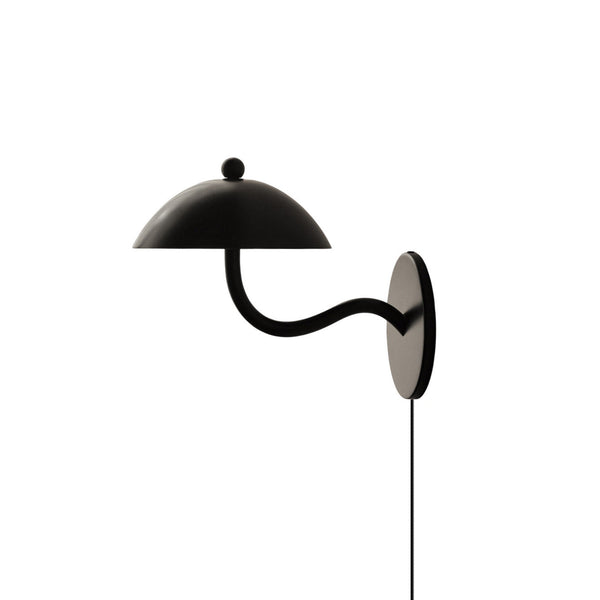 Aria Black Curved Arm Wall Lamp Plug-in