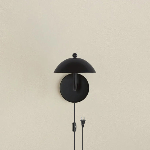 Aria Black Curved Arm Wall Lamp Plug-in