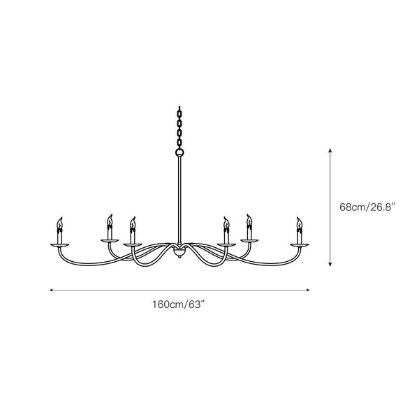 Silva Chandeliers Candle-style Arc Farmhouse