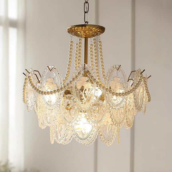 Kristy Chandelier Lustrous pearls