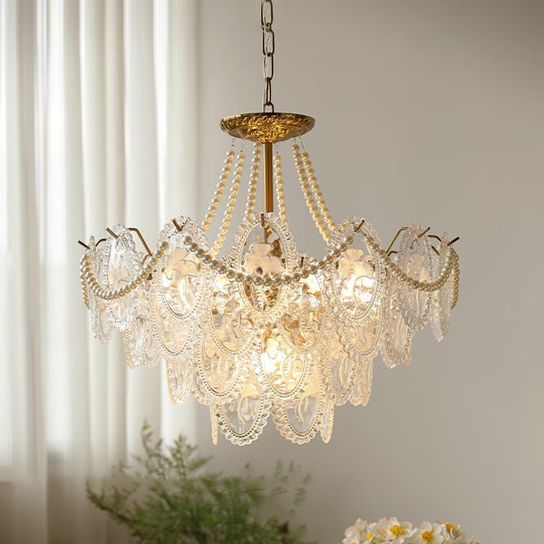 Kristy Chandelier Lustrous pearls
