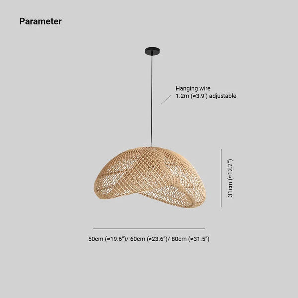Ritta Rustic Ritta Rattan Pendant Light, Living Room