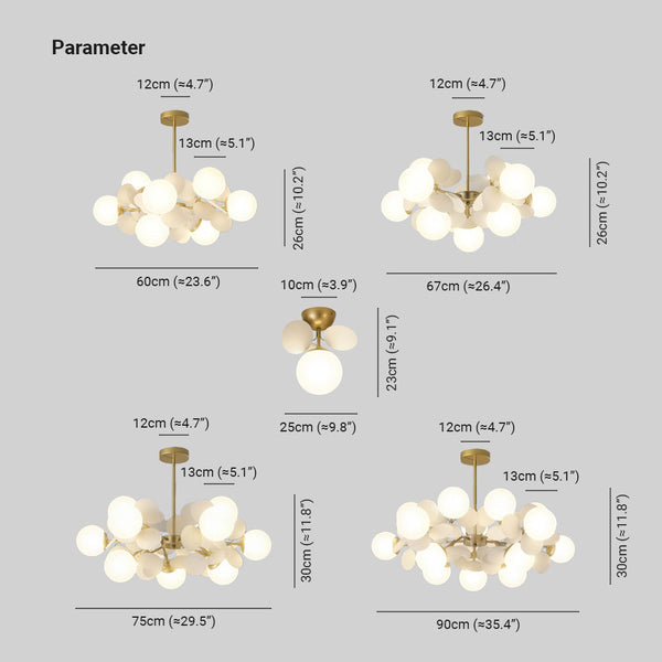 Aria Multicolored Flower Branch Chandelier Living Room