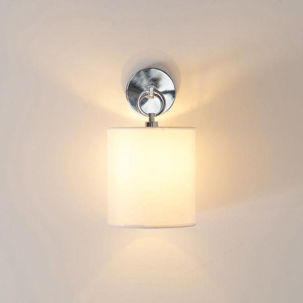 Silva Cylindrical Fabric Shade Wall Lamp Farmhouse