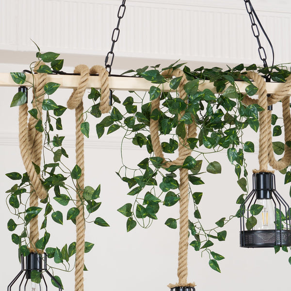 Epoch Hemp Rope Industrial Grenade Chandelier