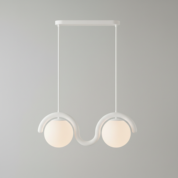 Aria Linear Chandelier Red&Silver