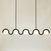 Aria Linear Chandelier Red&Silver