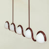 Aria Linear Chandelier Red&Silver