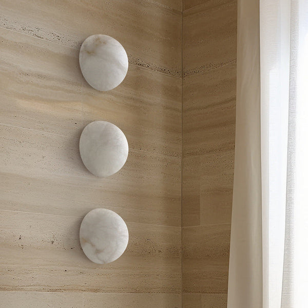 Kristy Minimalist Round Alabaster Wall Lamp