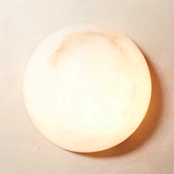 Kristy Minimalist Round Alabaster Wall Lamp