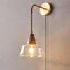 Valentina Plug In Wall Lamp Brass Glass