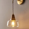 Valentina Plug In Wall Lamp Brass Glass