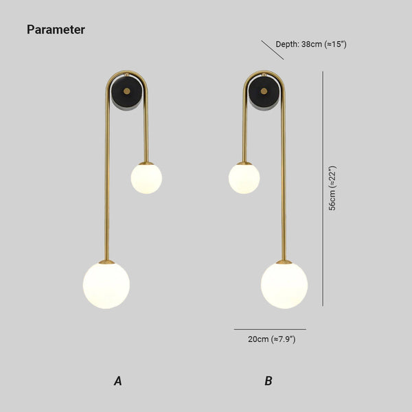 Valentina Brass Arc Wall Light