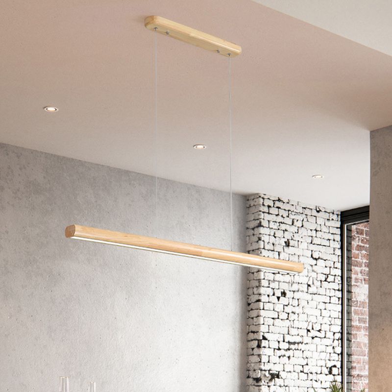 Muto Designer Linear Rod Shaped Pendant Light, Wood – litecozy